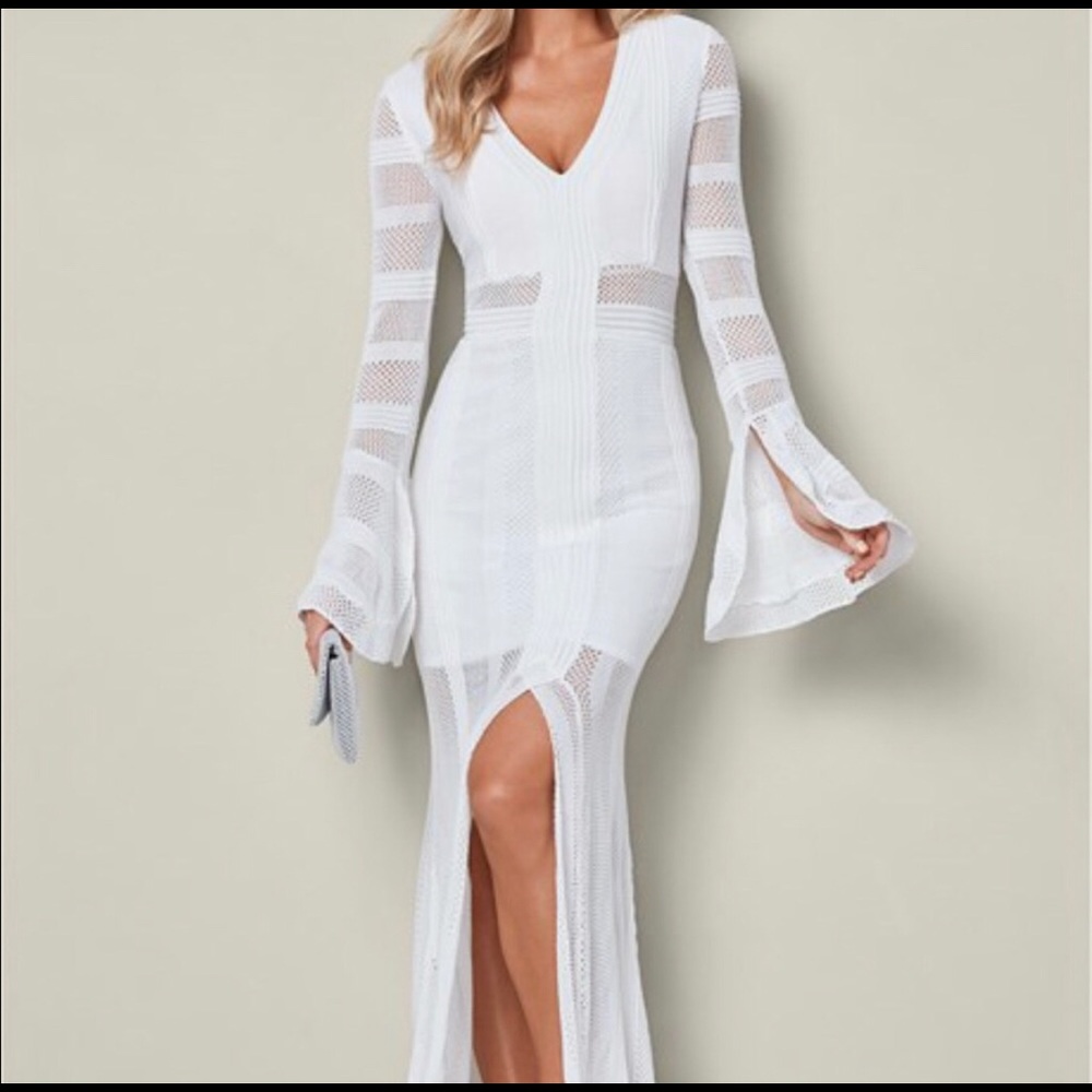 Incredibly sexy white crocheted dress
